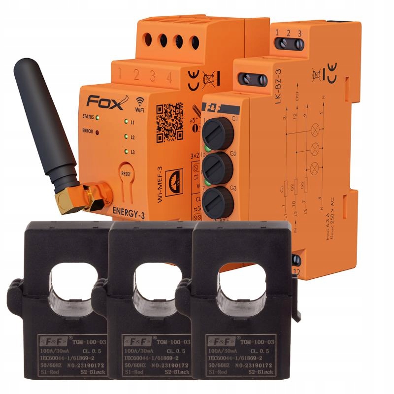 Monitor Spotreby Energie WI-MEF-3-100 Set Lampička LK-BZ-3 F&f Sada