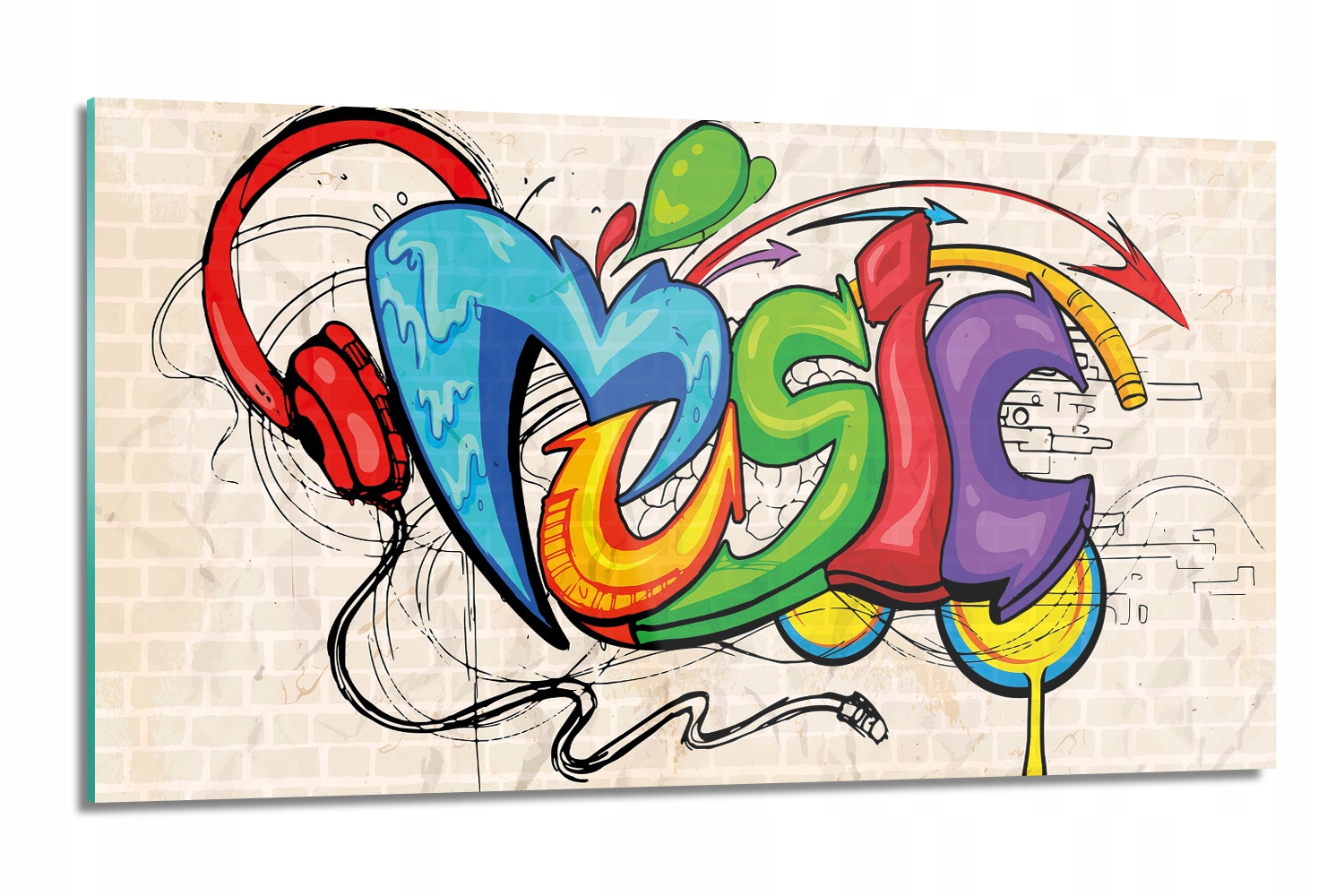 sklenená doska Graffiti murivo ulica tvrdená 120x60