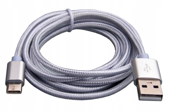 

Kabel Usb A na Usb C typ C bawełna biały dł.1,5m