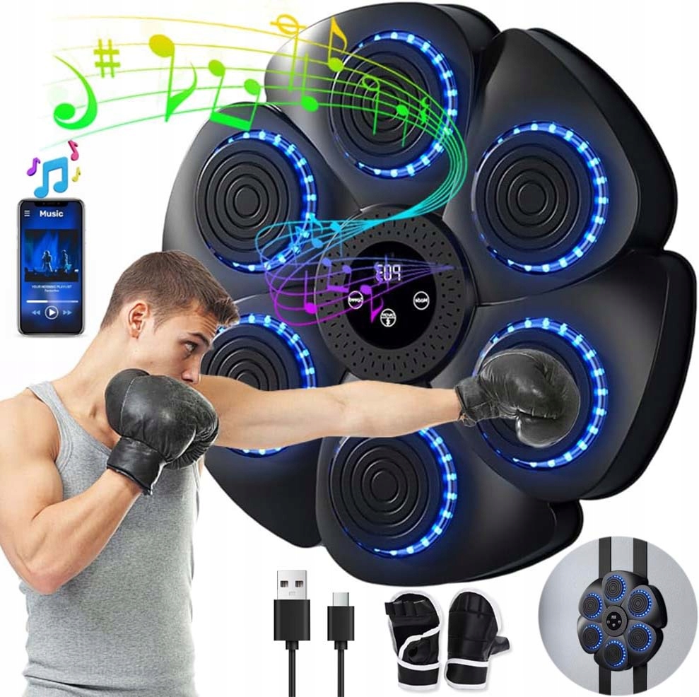 Hudební Boxovací Stroj Pro Děti, Hudba Bluetooth 18 Rychlostí Rukavice