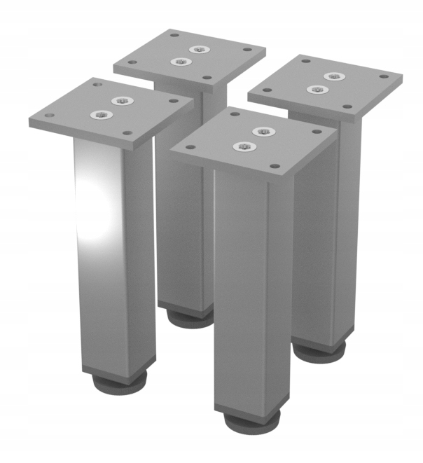 4 x Hliníková Nábytková Noha 150 MM Alu Nastavitelná
