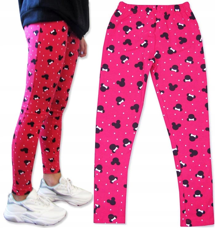 

158 Legginsy Myszkaa długie bawełniane róż