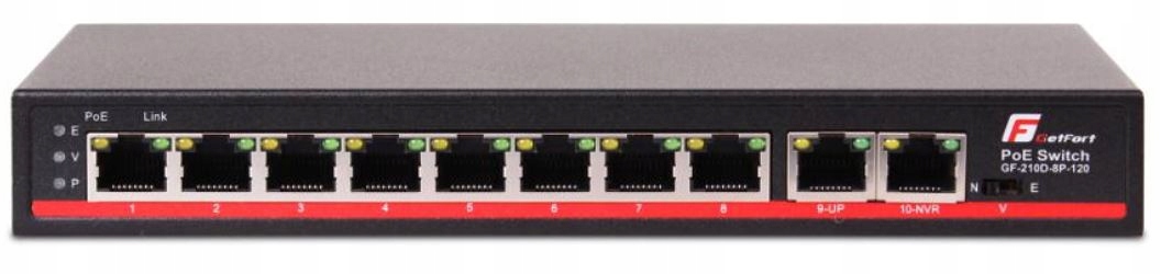 Switch Poe 8xPOE 2xUplink Gigabit 120W Prepínač