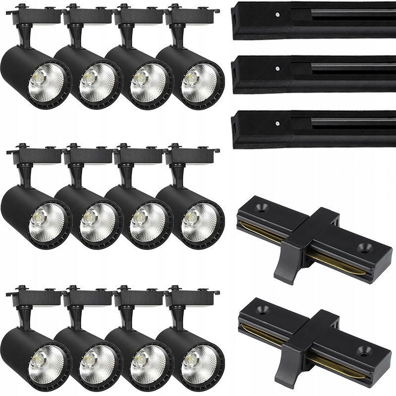 12 X Led Kolejnicový Reflektor S Nastavitelným Stropním Svítidlem Kabel