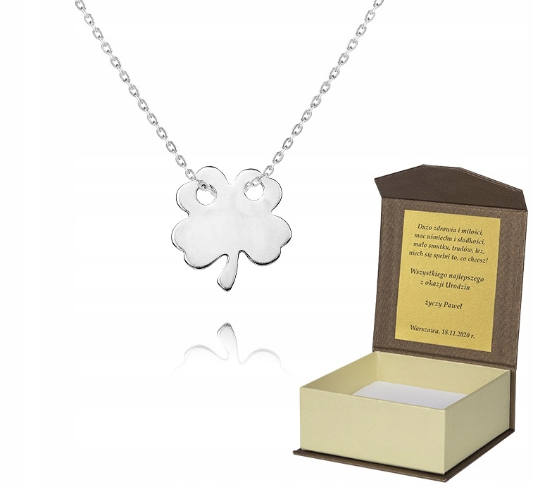 Stříbrný Řetízek 45 cm Čtyřlístek Věnování A5Z86