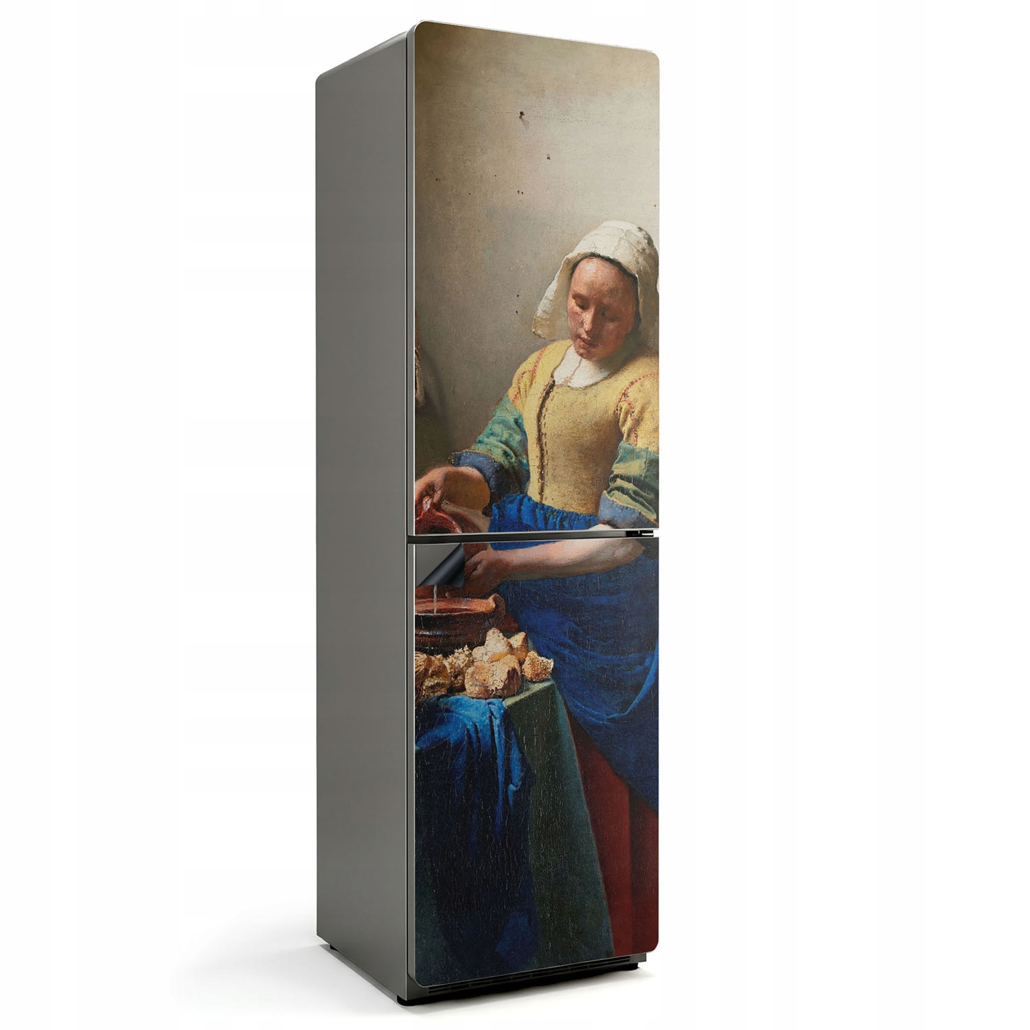 Ozdobný magnet Podložka na dvere Chladnička Obraz Mliekarka Jan Vermeer 60x205