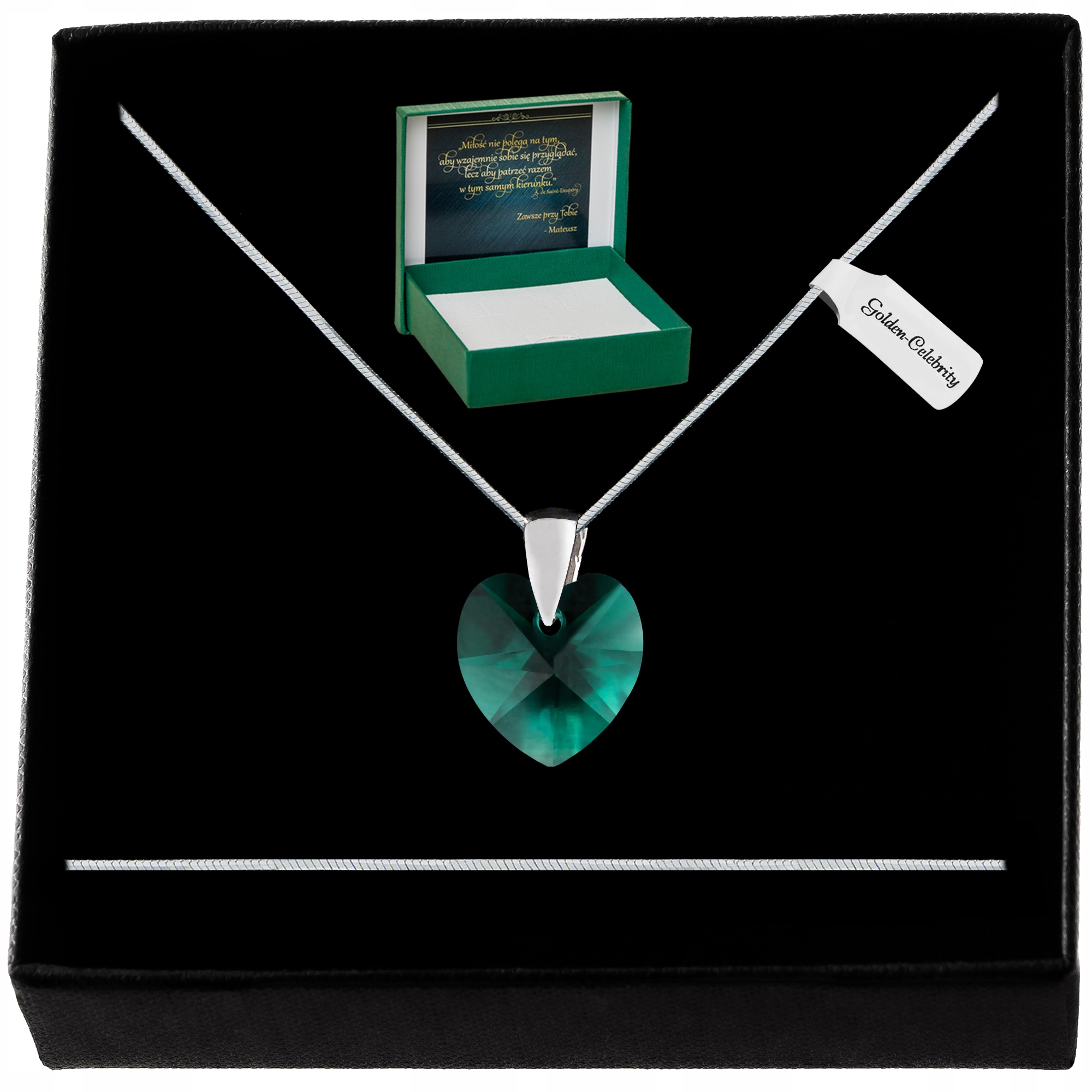 Stříbrný Řetízek Srdíčko Swarovski 925 Náhrdelník Přívěsek Pro Vnučku