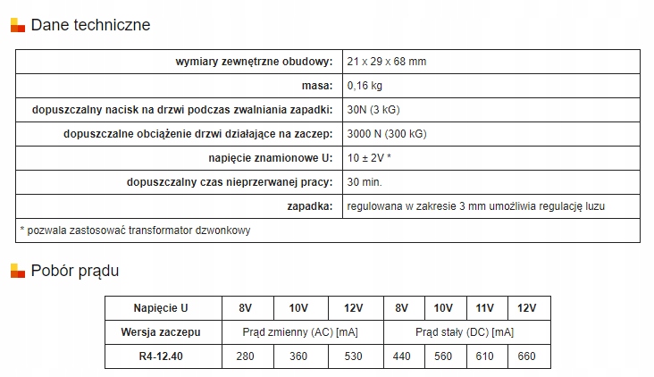 ZACZEP ELEKTROMAGNETYCZNY R4 Z PAMIĘCIĄ I BLOKADĄ Kod producenta R4 Z PAMIĘCIĄ I BLOKADĄ