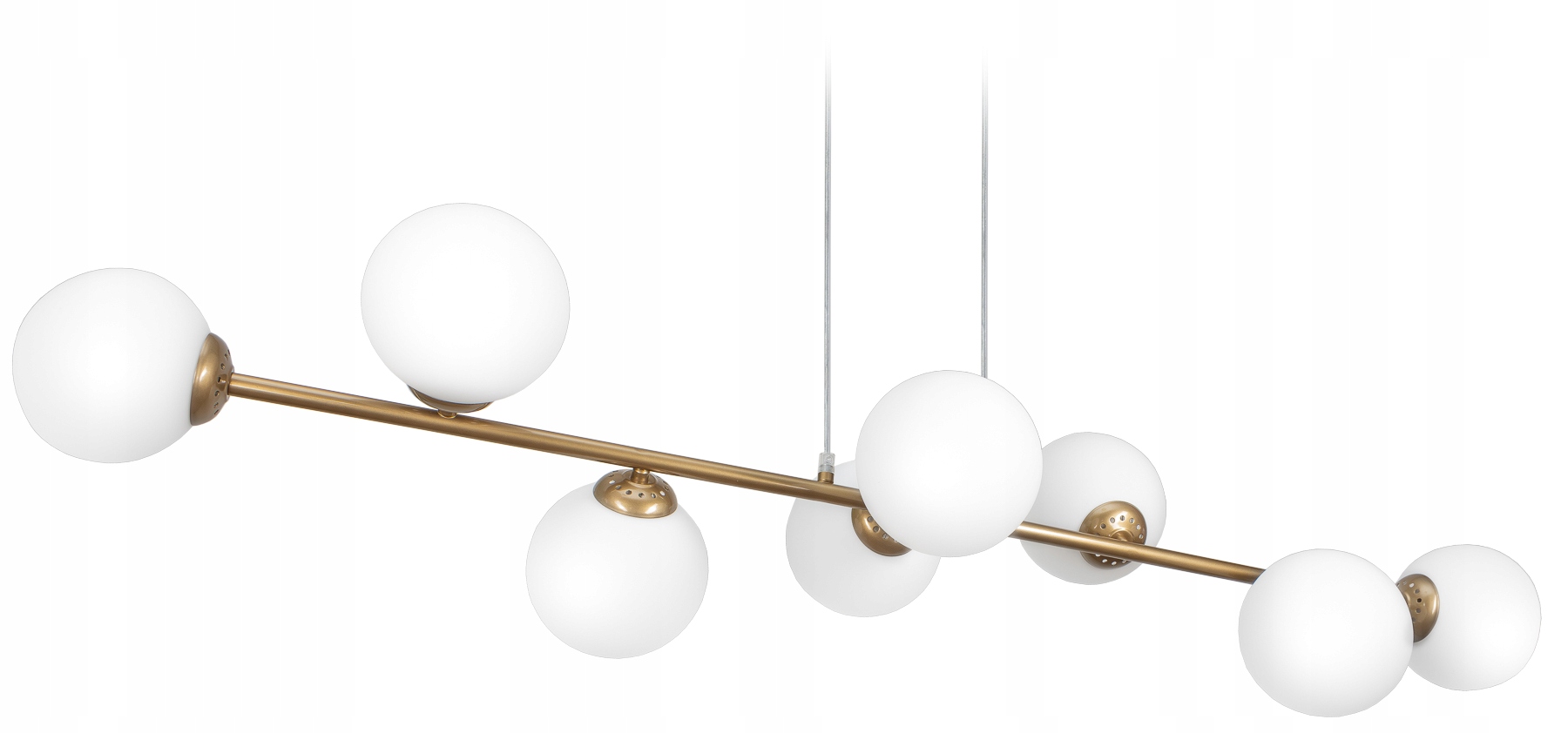 Lampa Wisząca Sufitowa Żyrandol Nowoczesna Złota Białe Kule Led