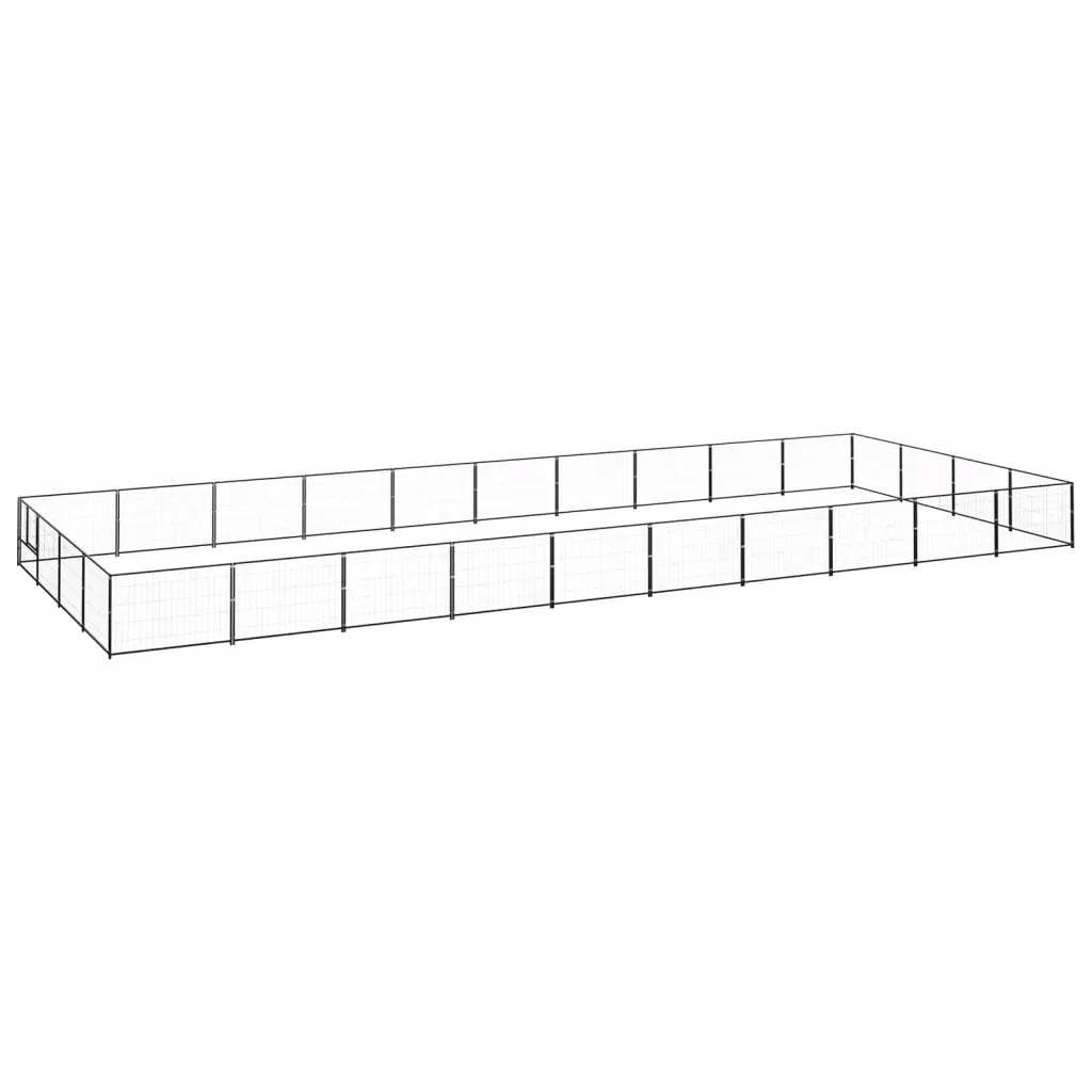 Levně Psí kotec černý 40 m² ocel Černý 3082149