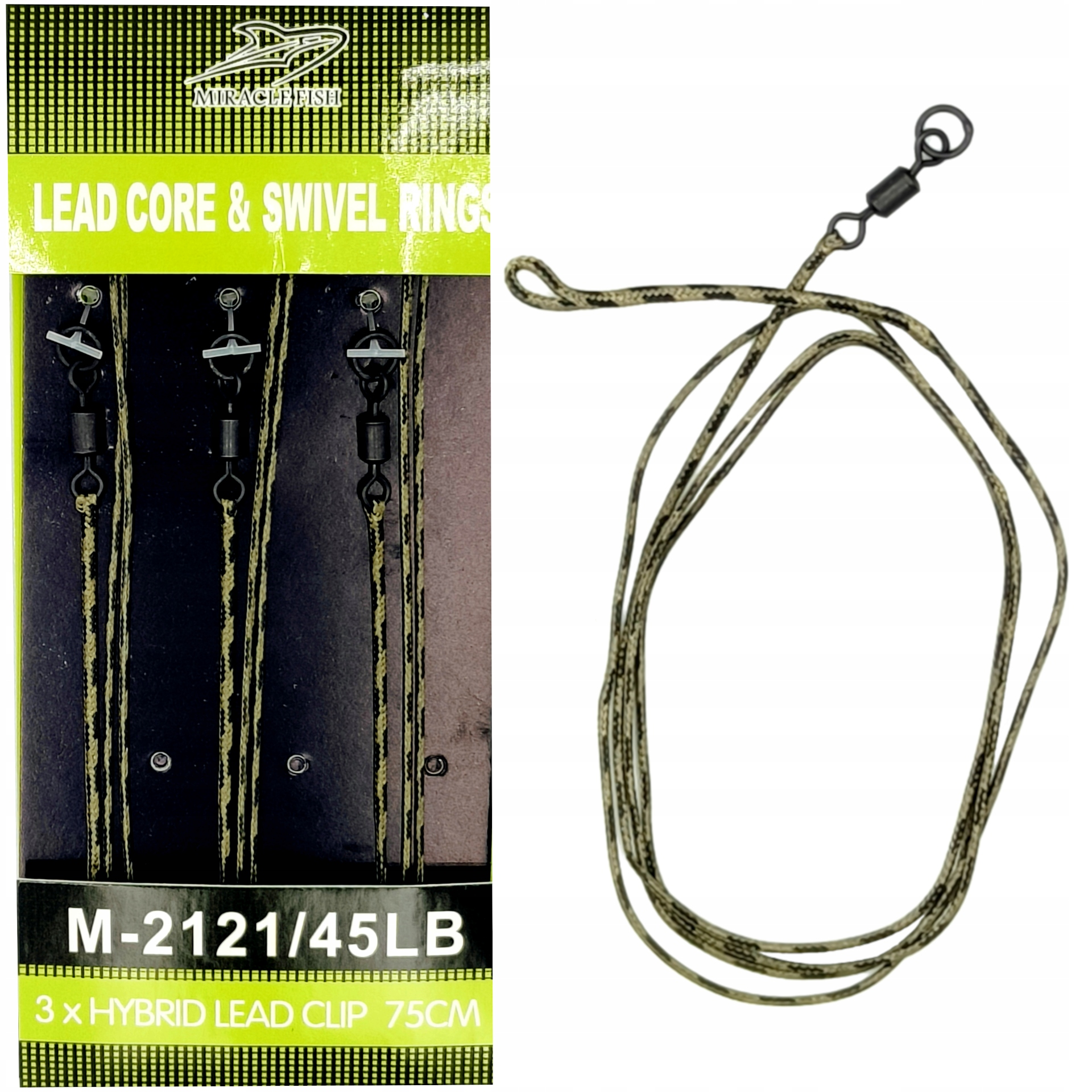 3x Przypon Leadcore Kompletny 75 cm 3 Sztuki