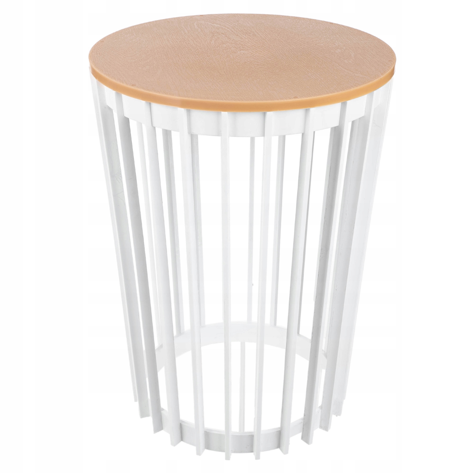 Kávový Stolek Malý Kulatý Bílý Koš Do Zahradního Obývacího Pokoje Balkon Terasa 54 cm