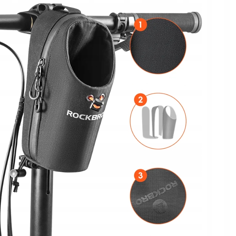 SAKWA ROWEROWA NA KIEROWNICĘ TORBA Z UCHWYTEM NA BIDON BUTELKĘ ROCKBROS EAN (GTIN) 0637902621363