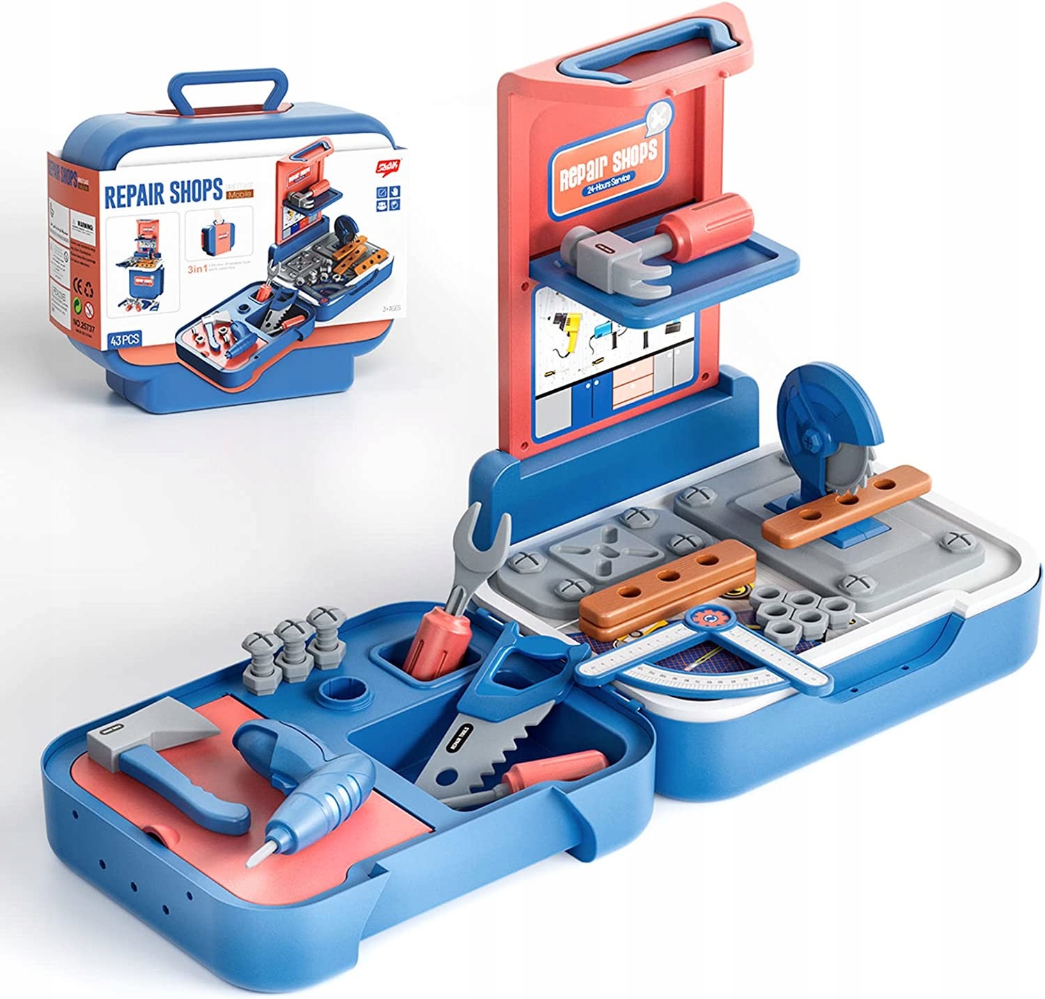 ZESTAW MAJSTERKOWICZA WARSZTAT SKŁADANY WALIZKA NARZĘDZIA WIERTARKA PIŁA Marka Stator