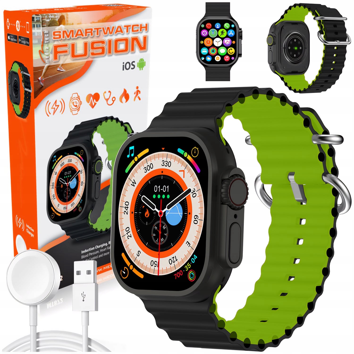 Media-Tech Smartwatch FUSION monitorowanie zdrowia MT872
