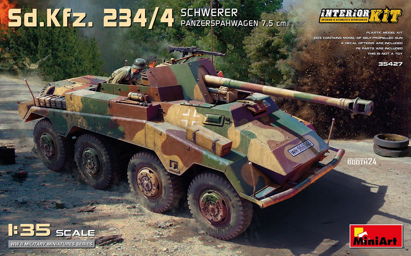 Sd.kfz. 234/4 Schwerer Panzerspahwagen 7,5 cm. Interiérová sada 1:35 MiniArt