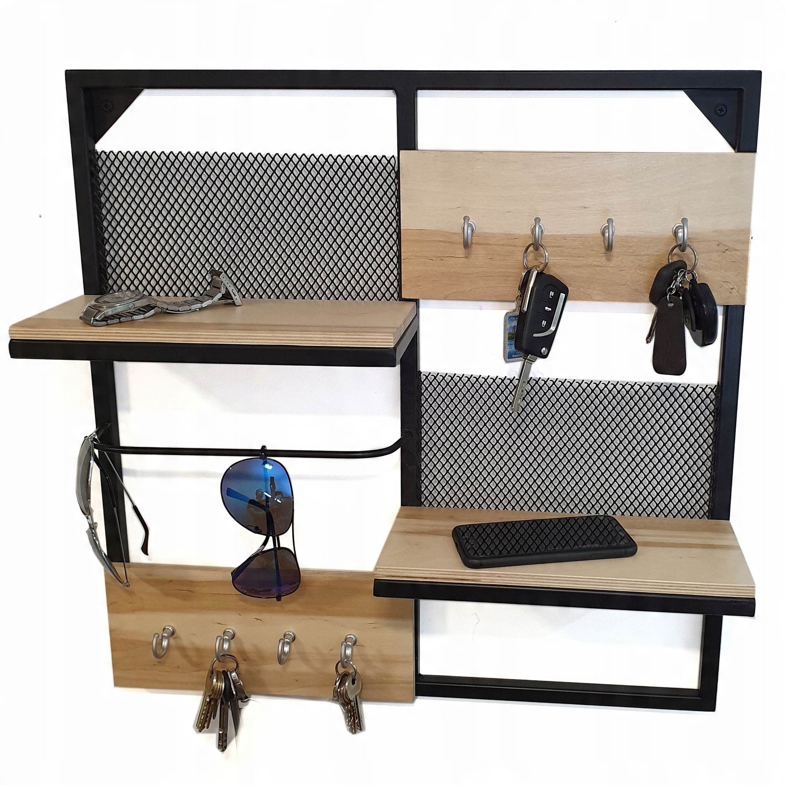 

Półki do przedpokoju z haczykami styl loft