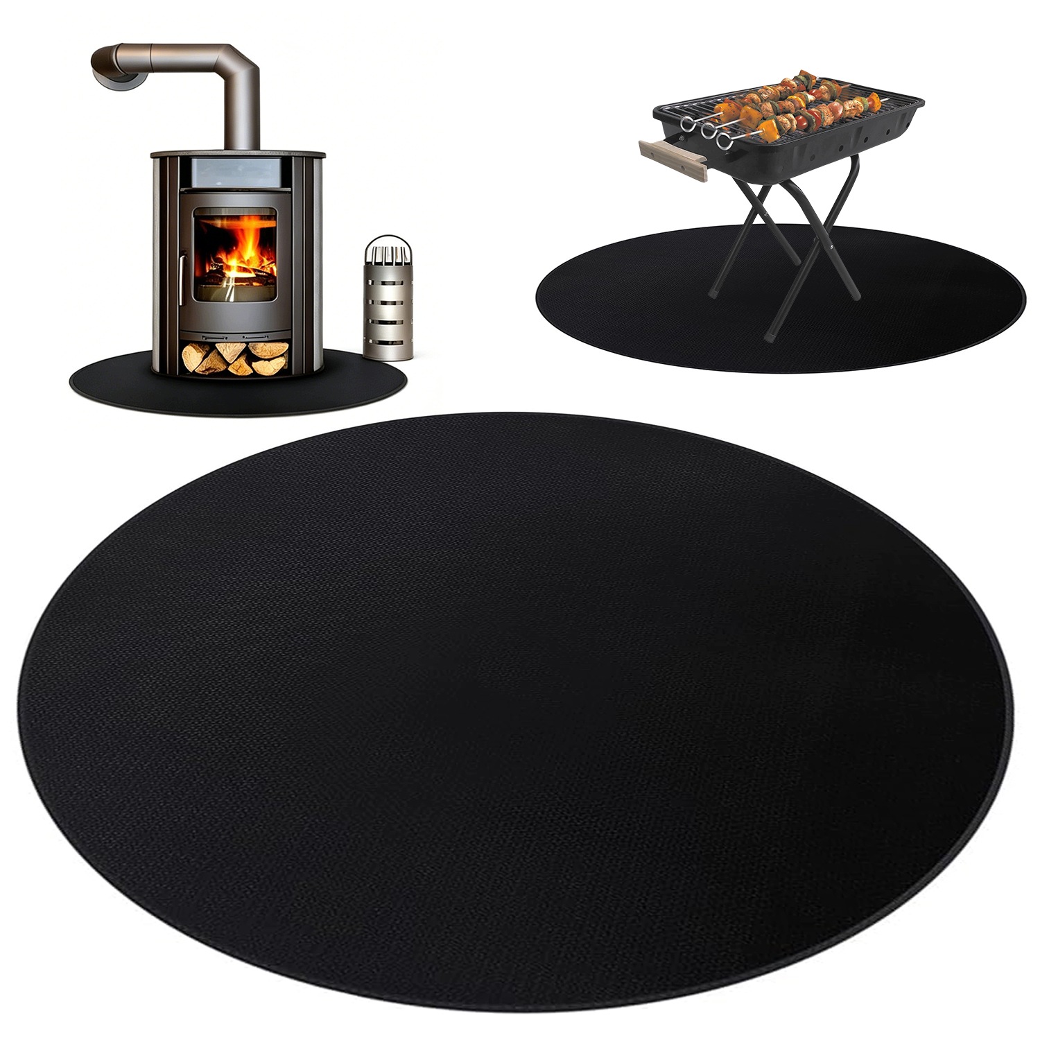 Ohnivzdorná Podložka Pod Gril Ochranná Podložka 122 CM/48 Palců Silná