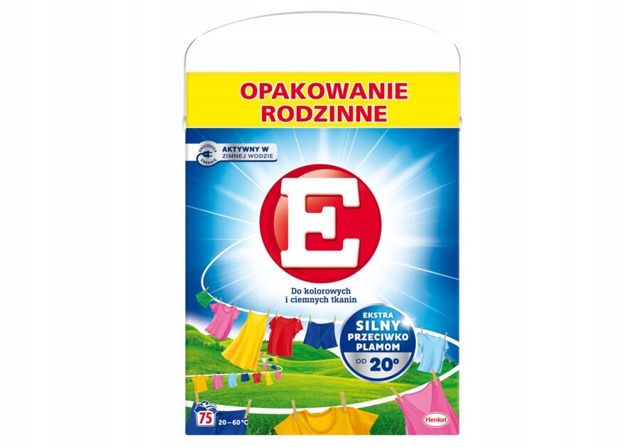 Levně Prášek E na praní barevných a tmavých tkanin 4,5 kg 75 praní