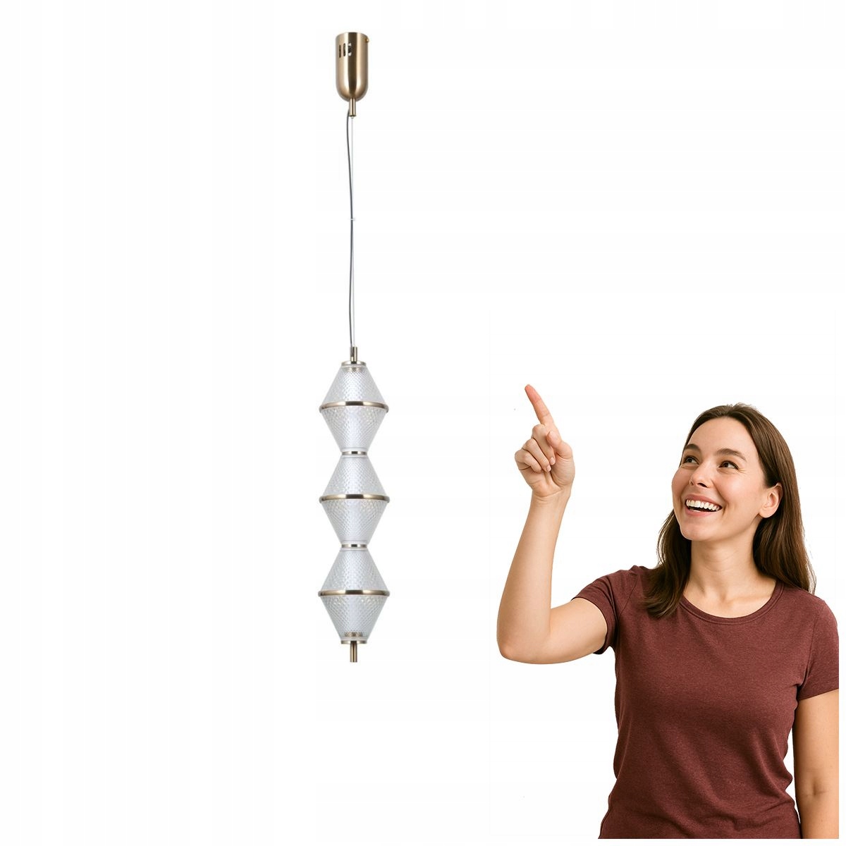 Závěsná Led lampa Fuente zlatá 15W 3x světla Italux