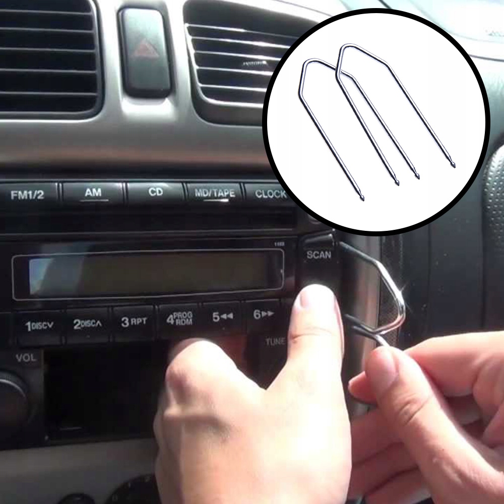 KLUCZE DRUTY WYJMAKI DO WYCIĄGANIA RADIA SAMOCHODOWEGO NAWIGACJI Waga produktu z opakowaniem jednostkowym 0.021 kg