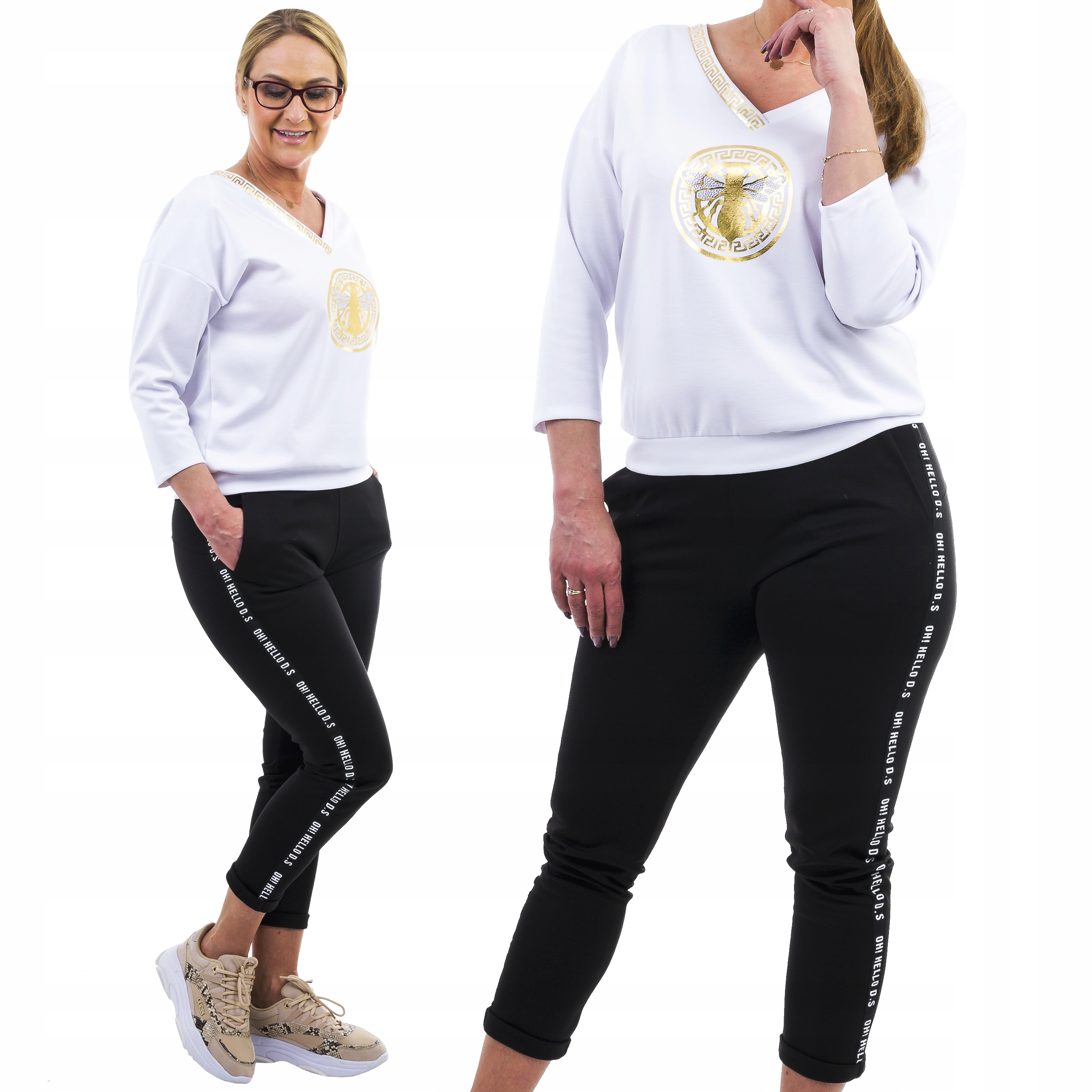 

Z248 Dres Lampas Z Nadrukiem Biało-czarny r. 38