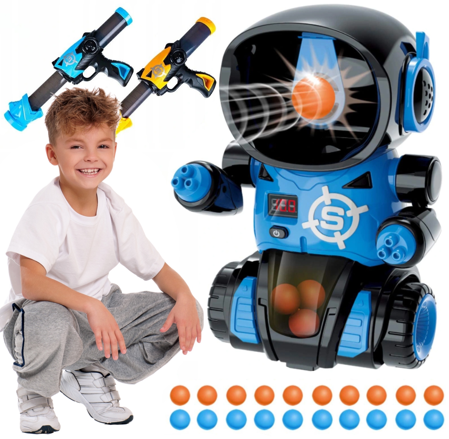 

Pistolet Tarcza Elektroniczna Robot 24 Kule Eva
