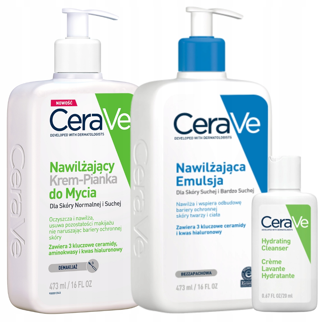 CeraVe Zestaw Krem-Pianka Nawilżający do Mycia 473ml Emulsja 473ml