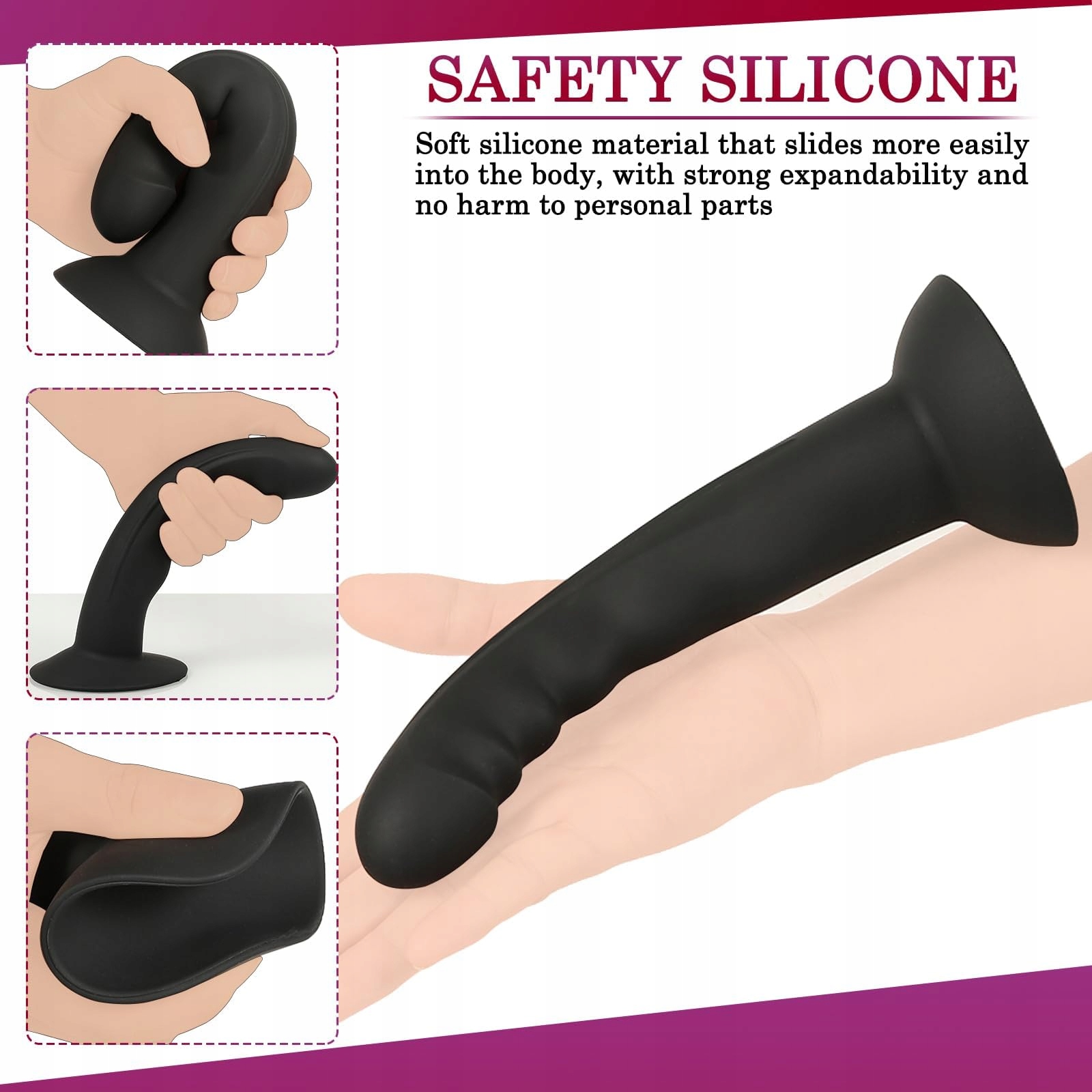DILDOS Czarny Dildo Analny Z Przyssawką Dla Mężczyzn I Kobiet — miniatura 2