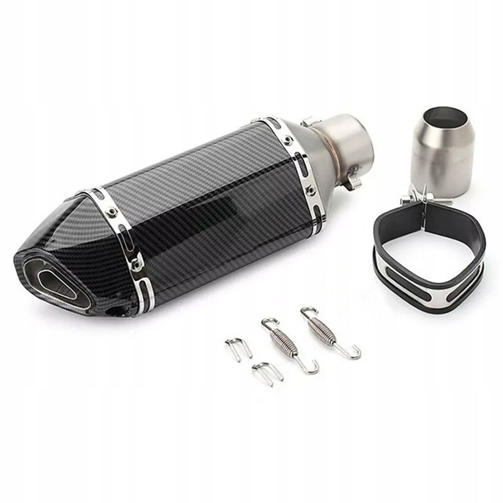 Tłumik Motocyklowy Carbon 300mm Uniwersalny Tytanowa Końcówka Wydechu Naklejka