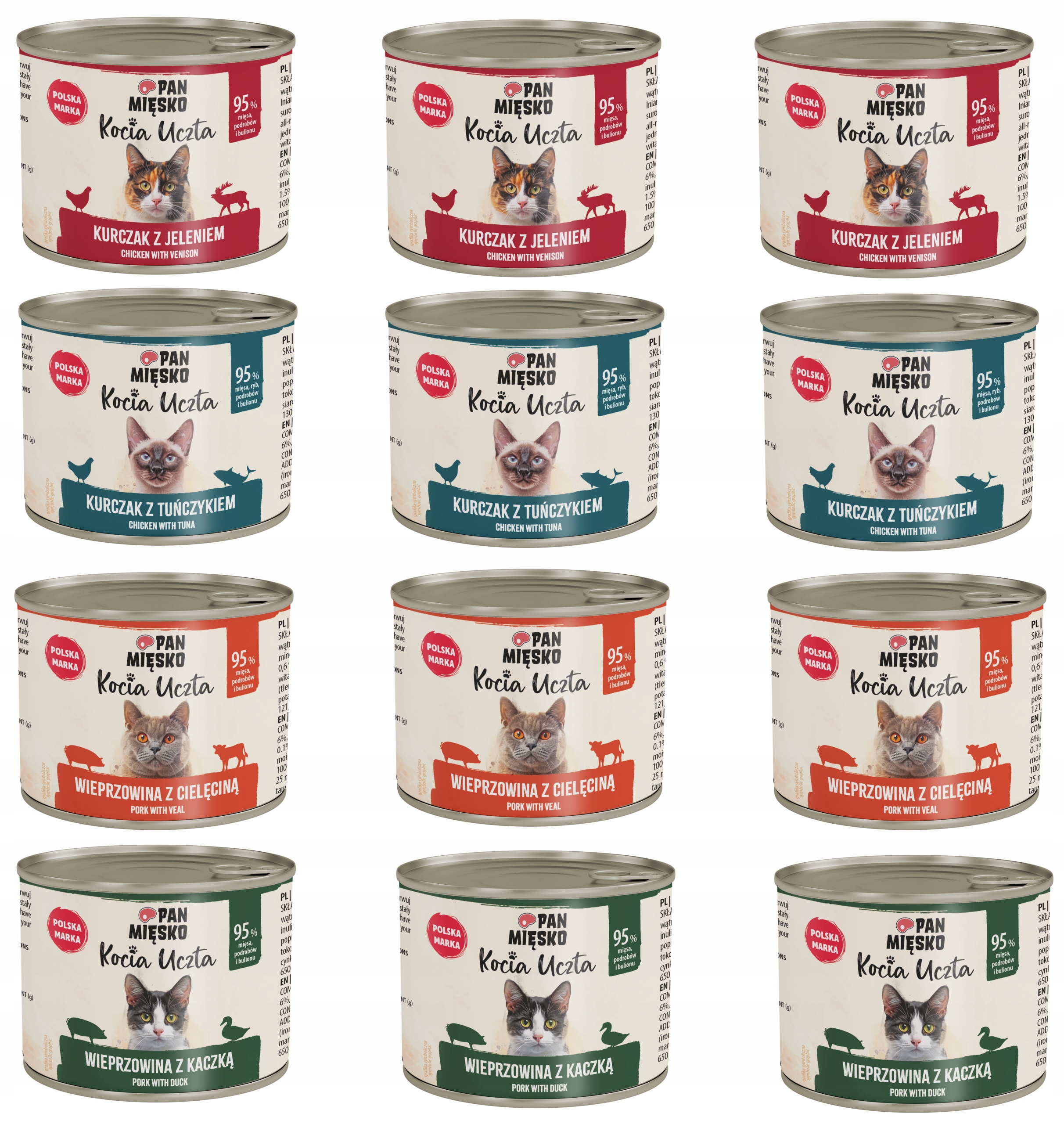 Pan Mięsko Kocia Uczta Karma mokra dla kota 12 x 200g