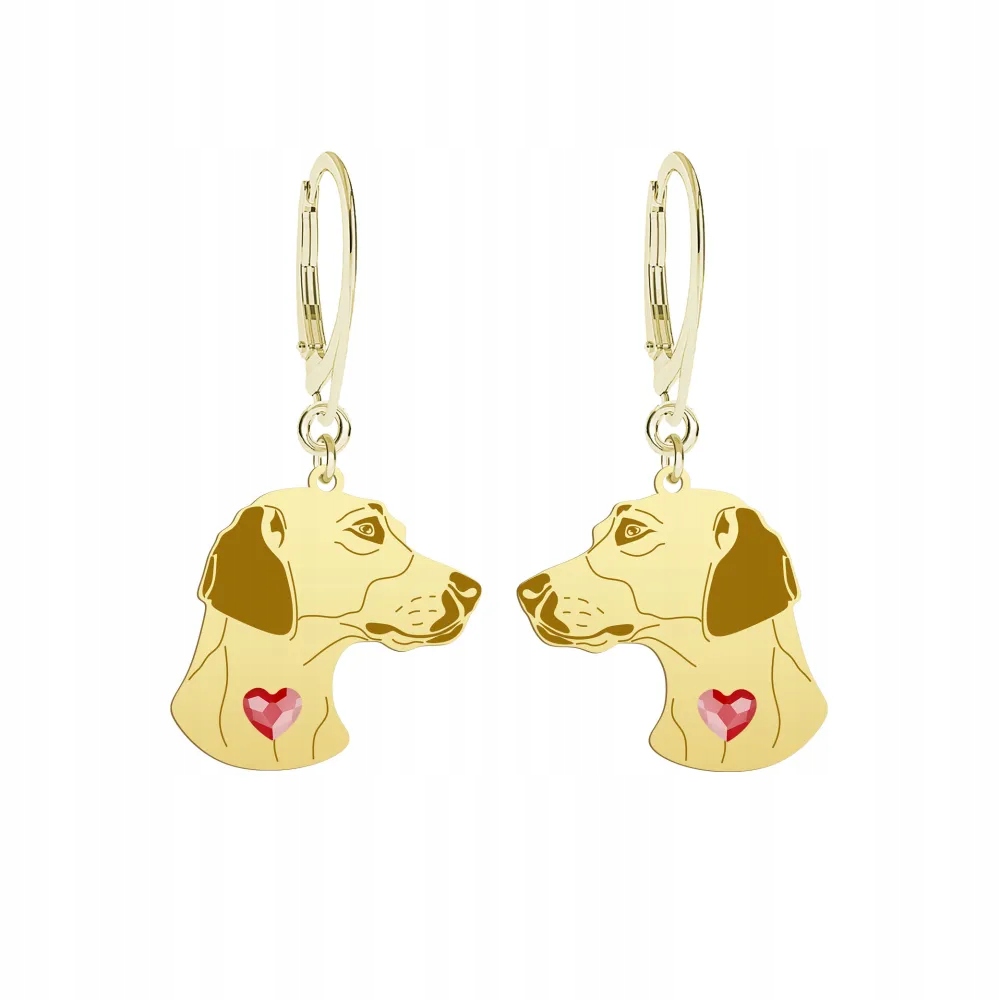 Náušnice Zlaté se psem Harrier 925 Šperky Dárek Gravírování Dedikace