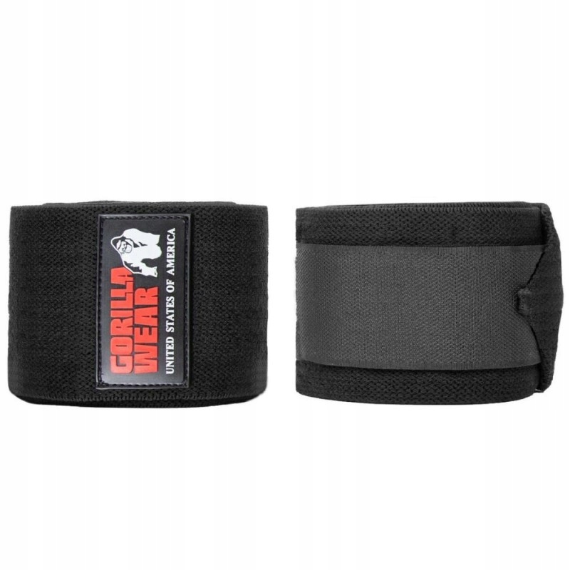 Knee Wraps Gorilla Wear Vyztužující pásky na kolena, černé, 250 cm