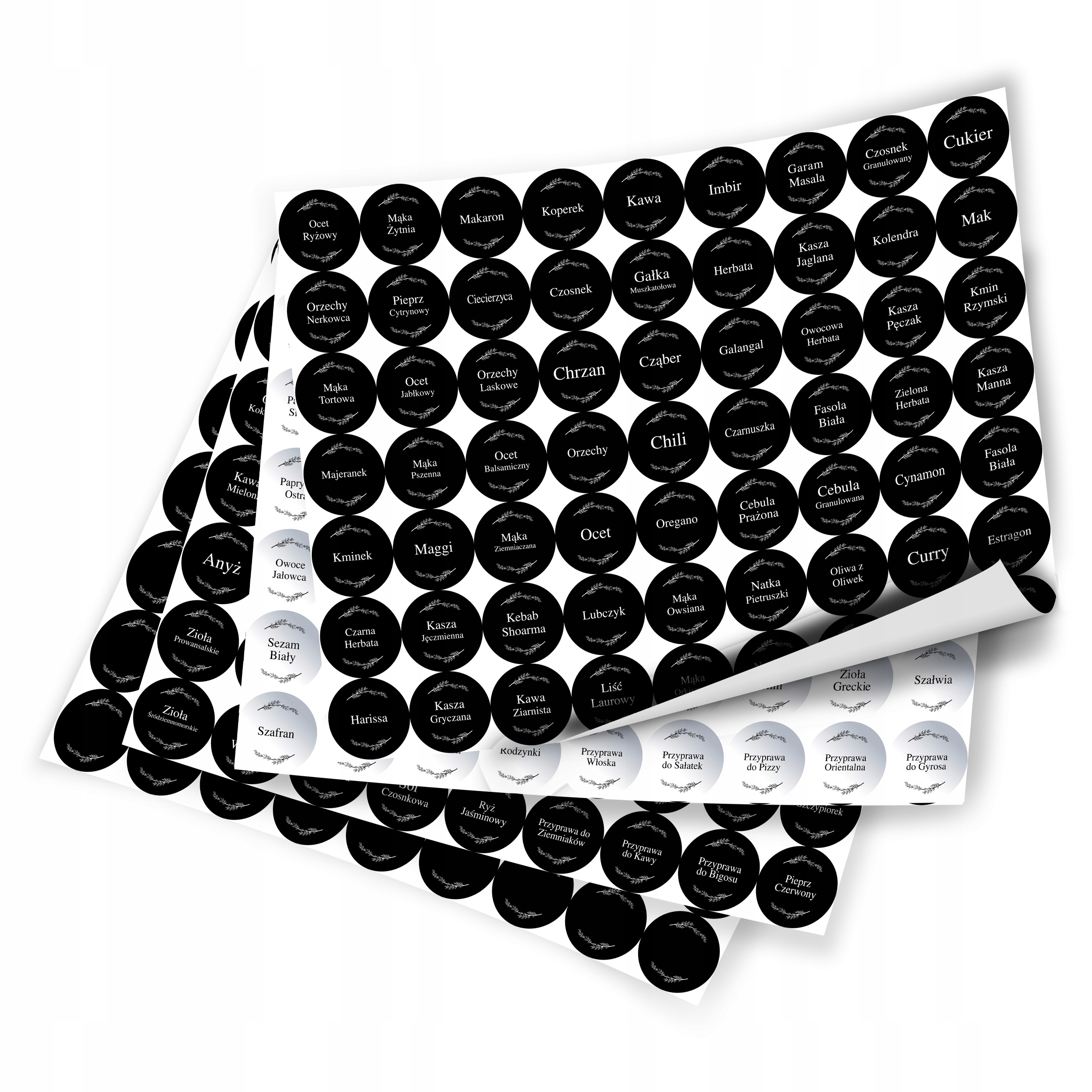 

Okrągłe Etykiety Naklejki Na Przyprawy Słoiki 252X