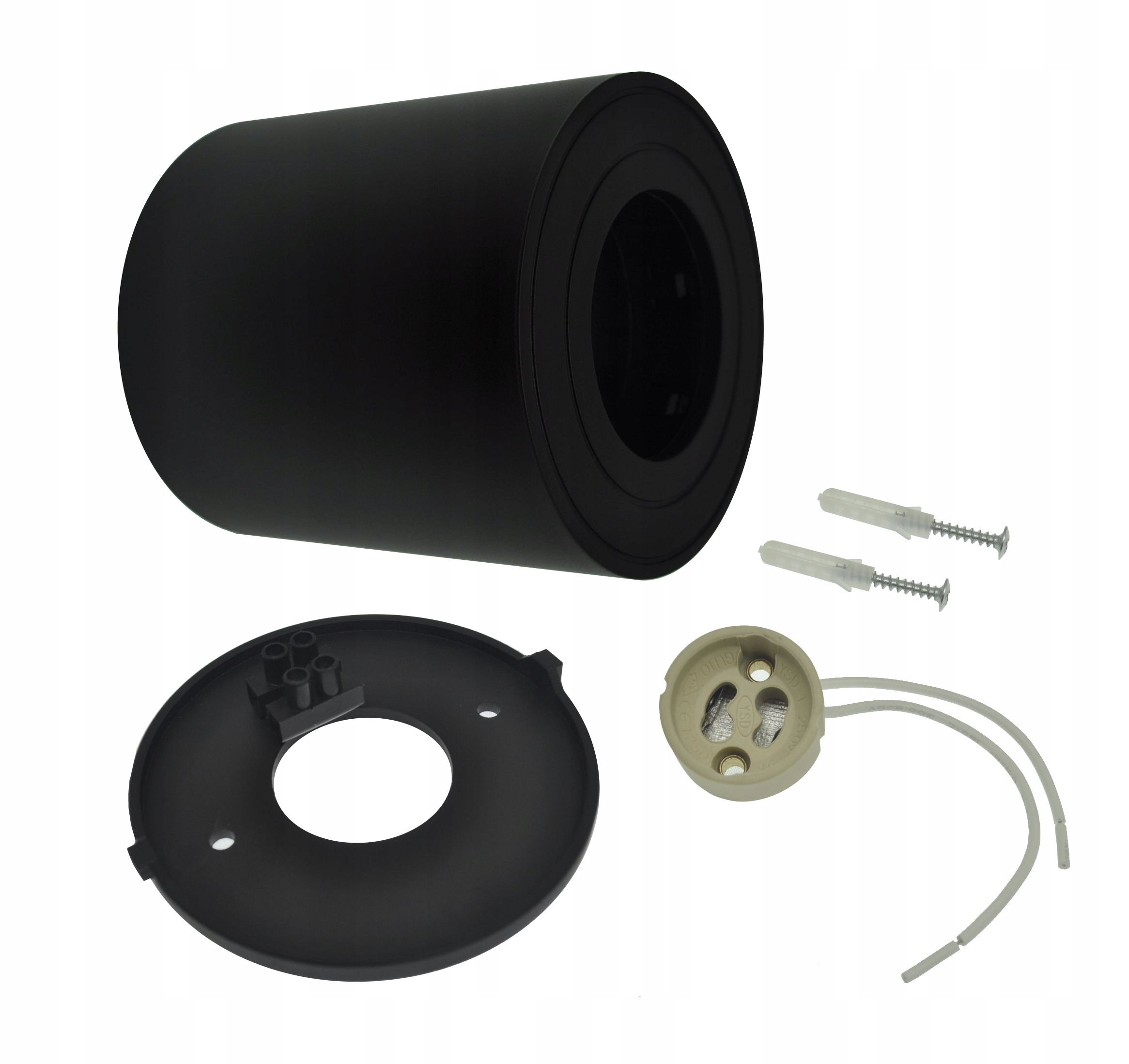 OPRAWA NATYNKOWA HALOGENOWA LED SUFITOWA GU10 TUBA CZARNA RAFIPOLED Średnica 8.2 cm