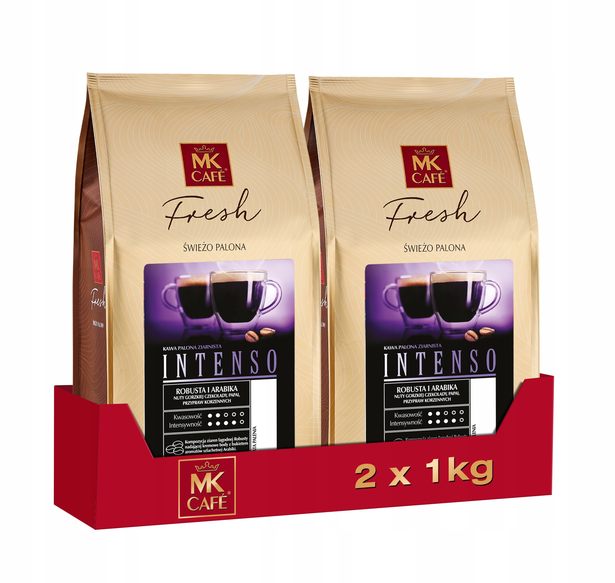Káva zrnková Mk Cafe Fresh Intenso 2x1 kg