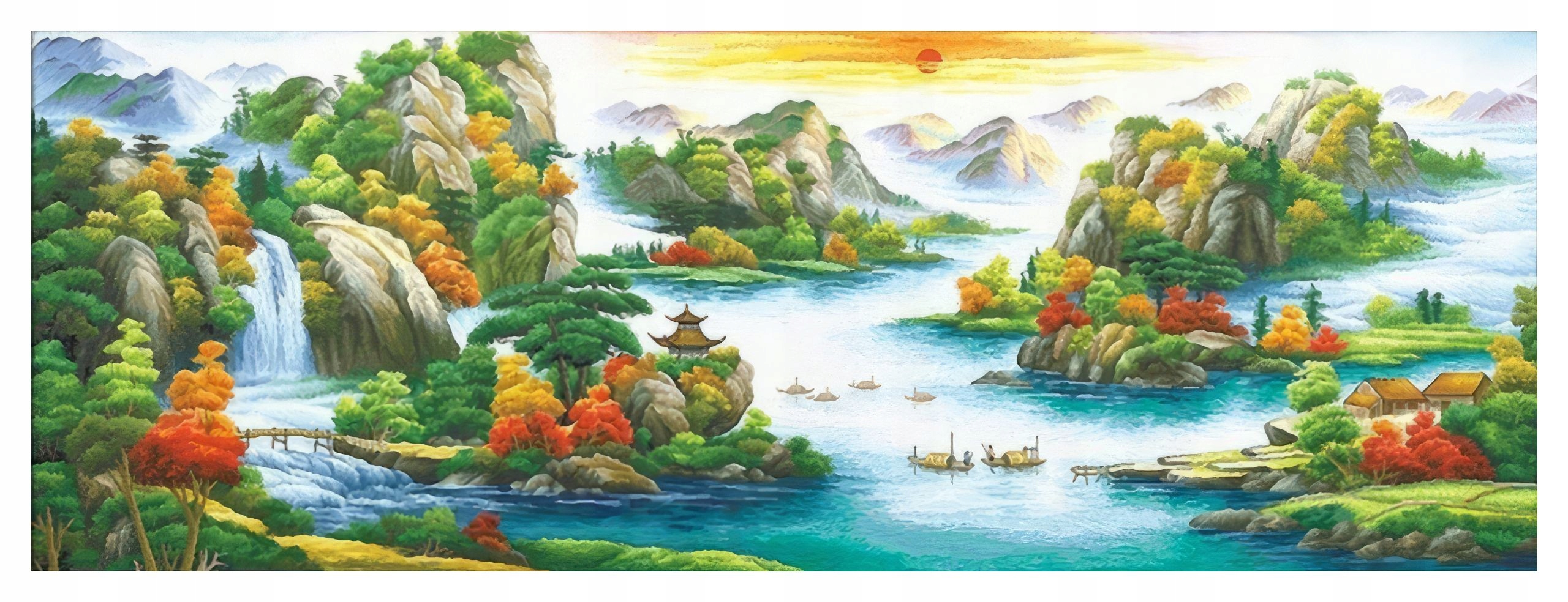 Diamantová Výšivka Diamond Painting Mozaika Horská krajina 52x140 Sada 5D