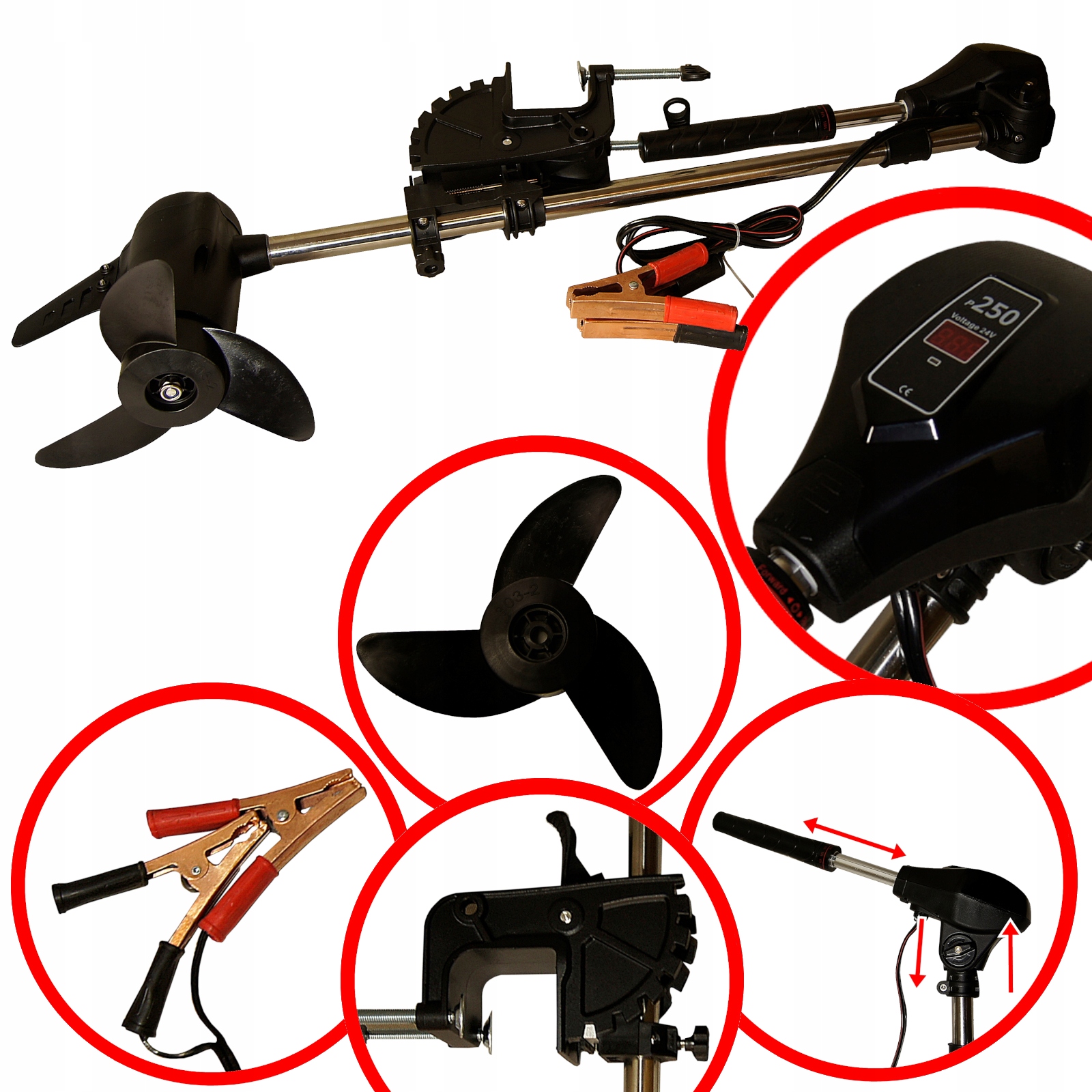 Bezszczotkowy silnik zaburtowy elektryczny 12V 24V 105LBS 1275W z Maximizer