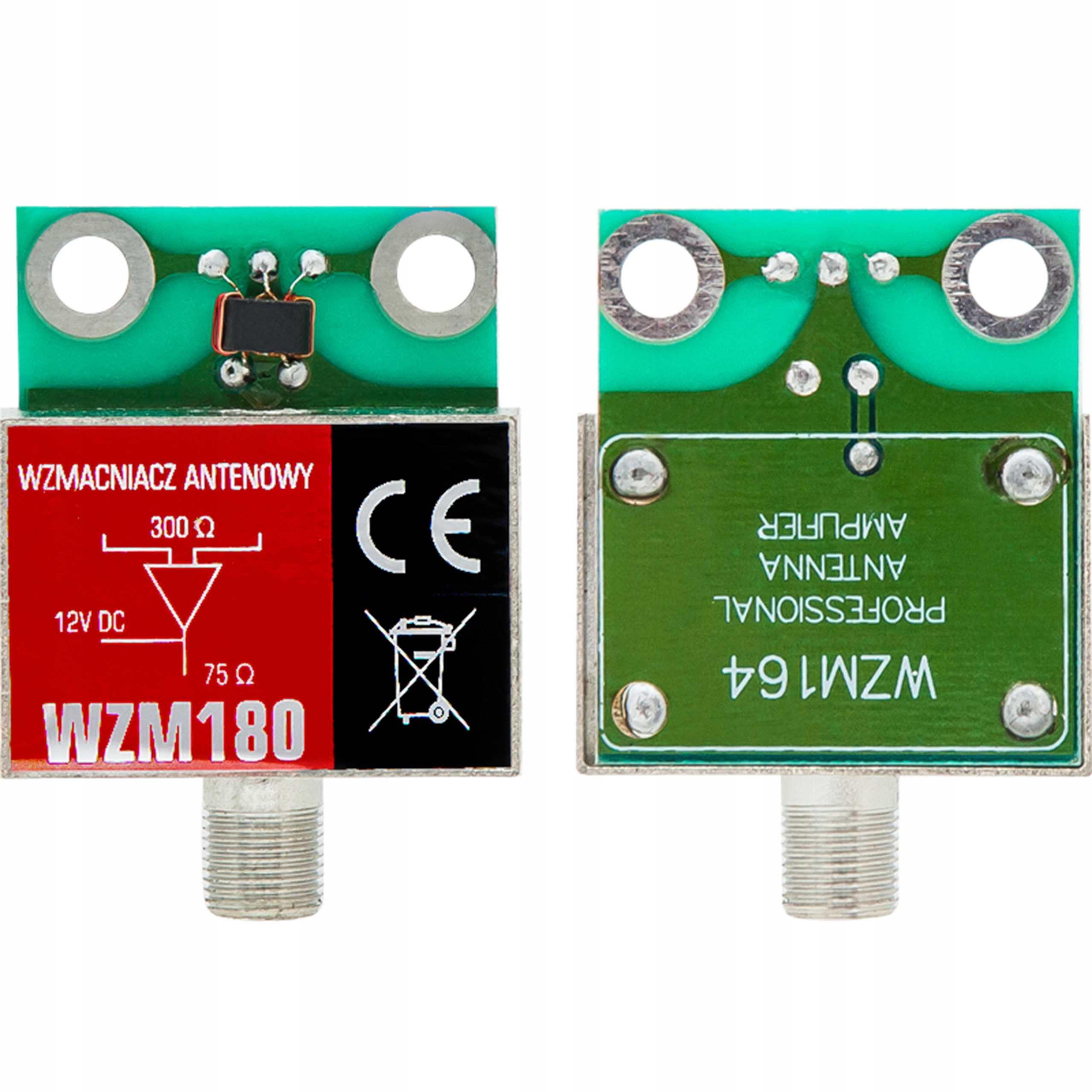 MOCNY WZMACNIACZ ANTENOWY 30dB EKRANOWY DO TV NAZIEMNEJ DVB-T2 CERAMICZNY