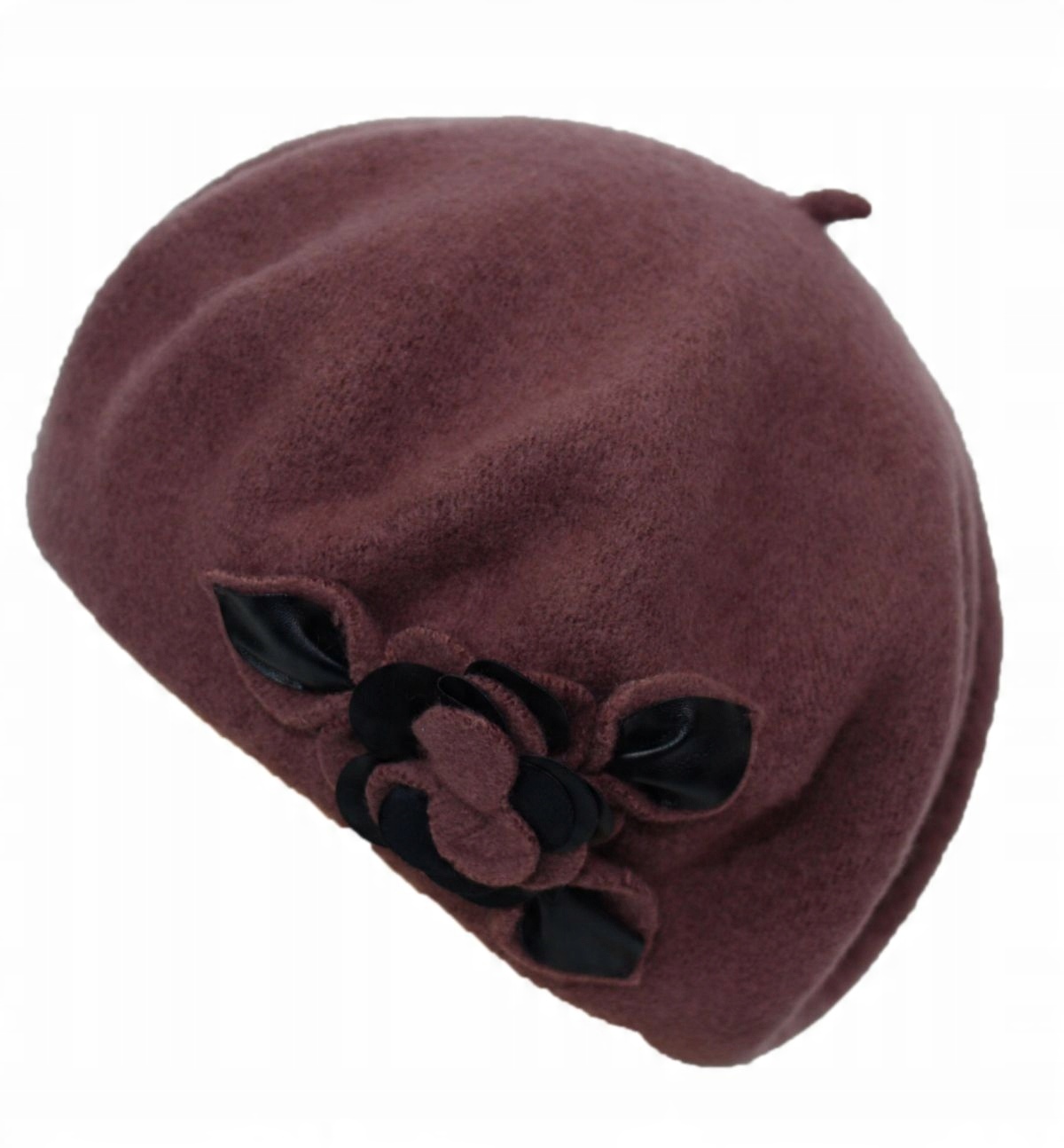 

Beret wełniany 100% barszcz zabielany mętny 14/M
