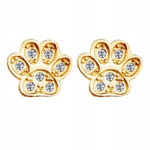 

Swarovski Kolczyki Łapa Psa cyrkonie wkrętki 925