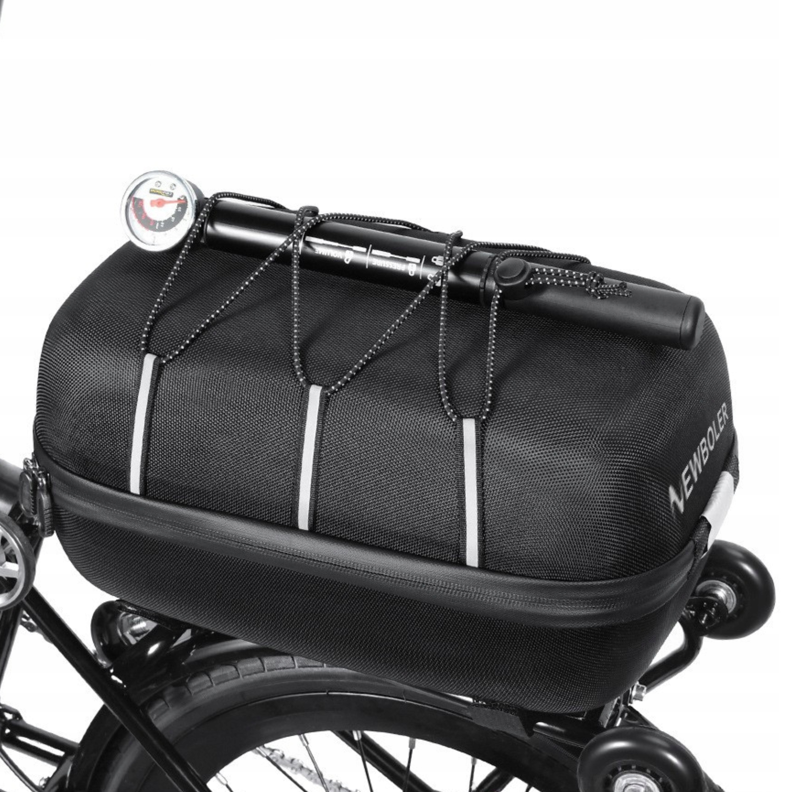 SAKWA NA BAGAŻNIK KOSZ ROWEROWY KOSZYK NA ROWER POJEMNE ETUI Z GUMKĄ 10L Model Gearox KOSZYK NA ROWER TYŁ Z ODBLASKIEM CZARNY