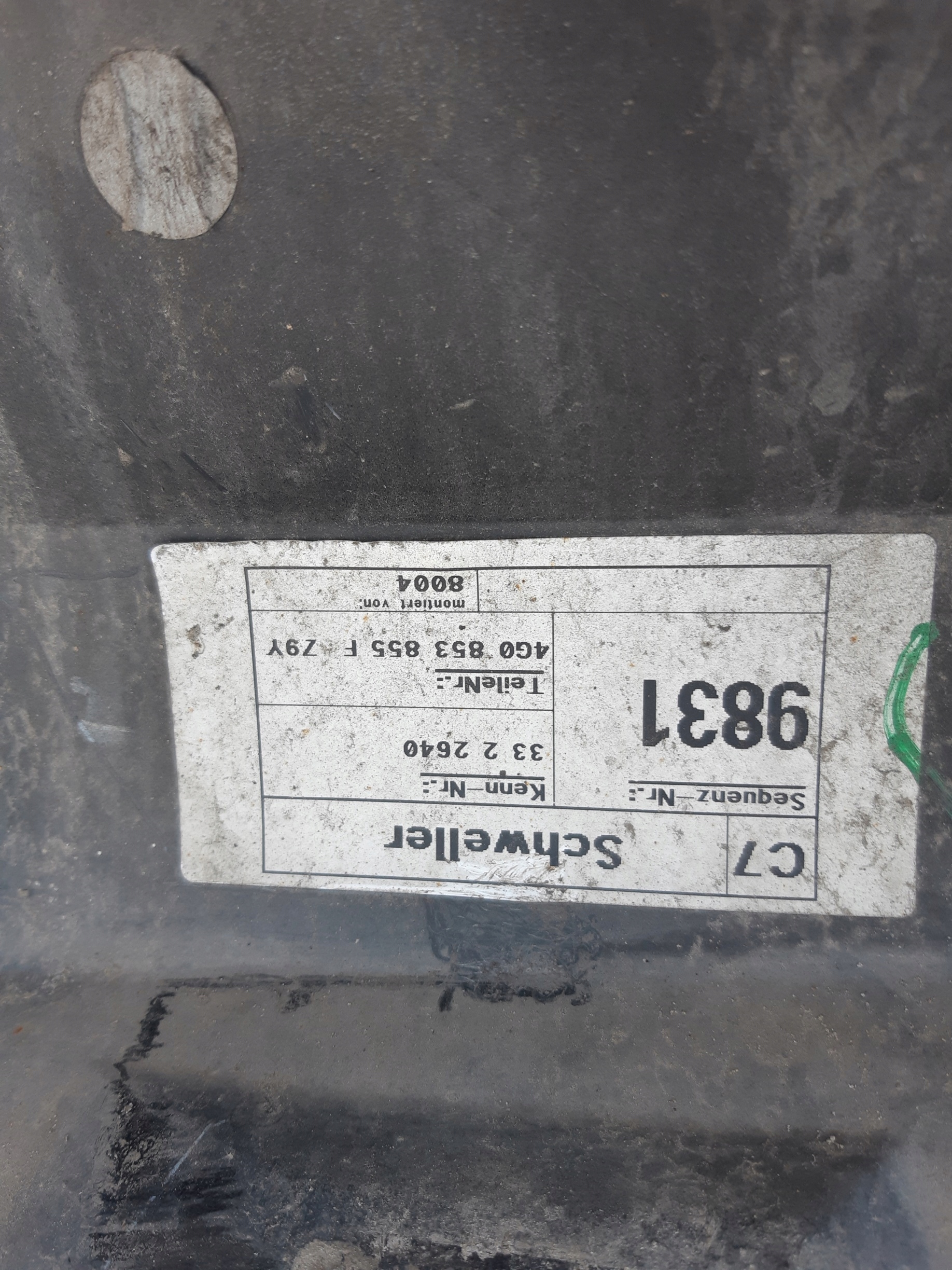 AUDI A6 C7 LZ9Y moulding cap threshold S-LINE left 4G0853855F