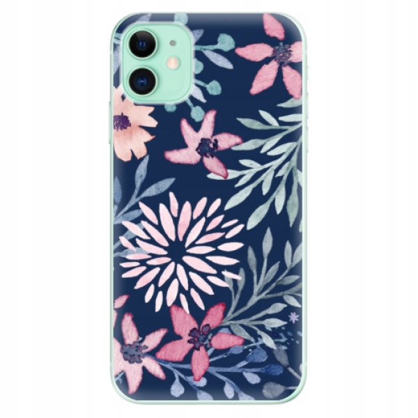 Silikonowe etui iSaprio Leaves on Blue do iPhone 11