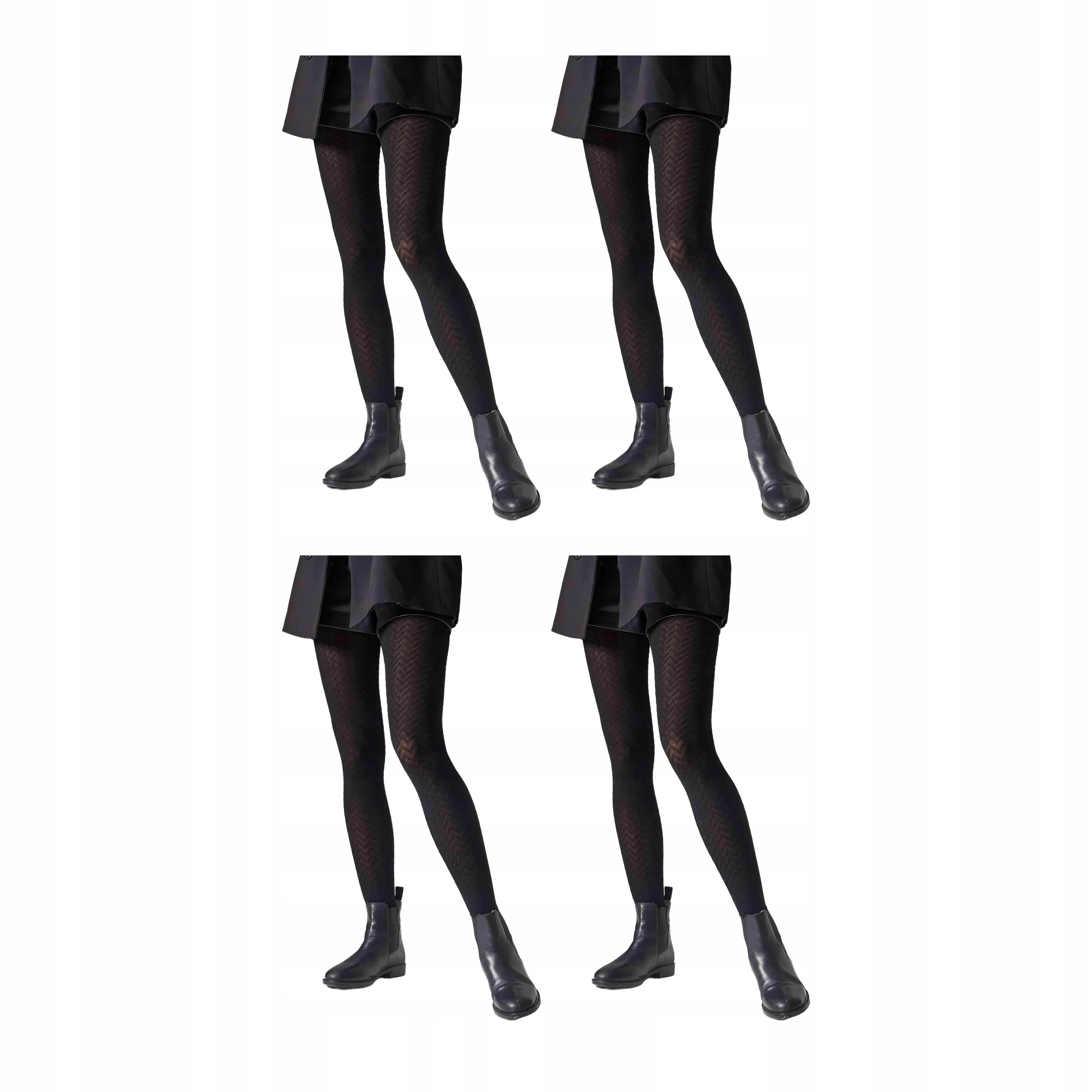 4 páry Punčocháče s kašmírem a viskózou bordové L2011 Cashmere 4x Černá 3-M