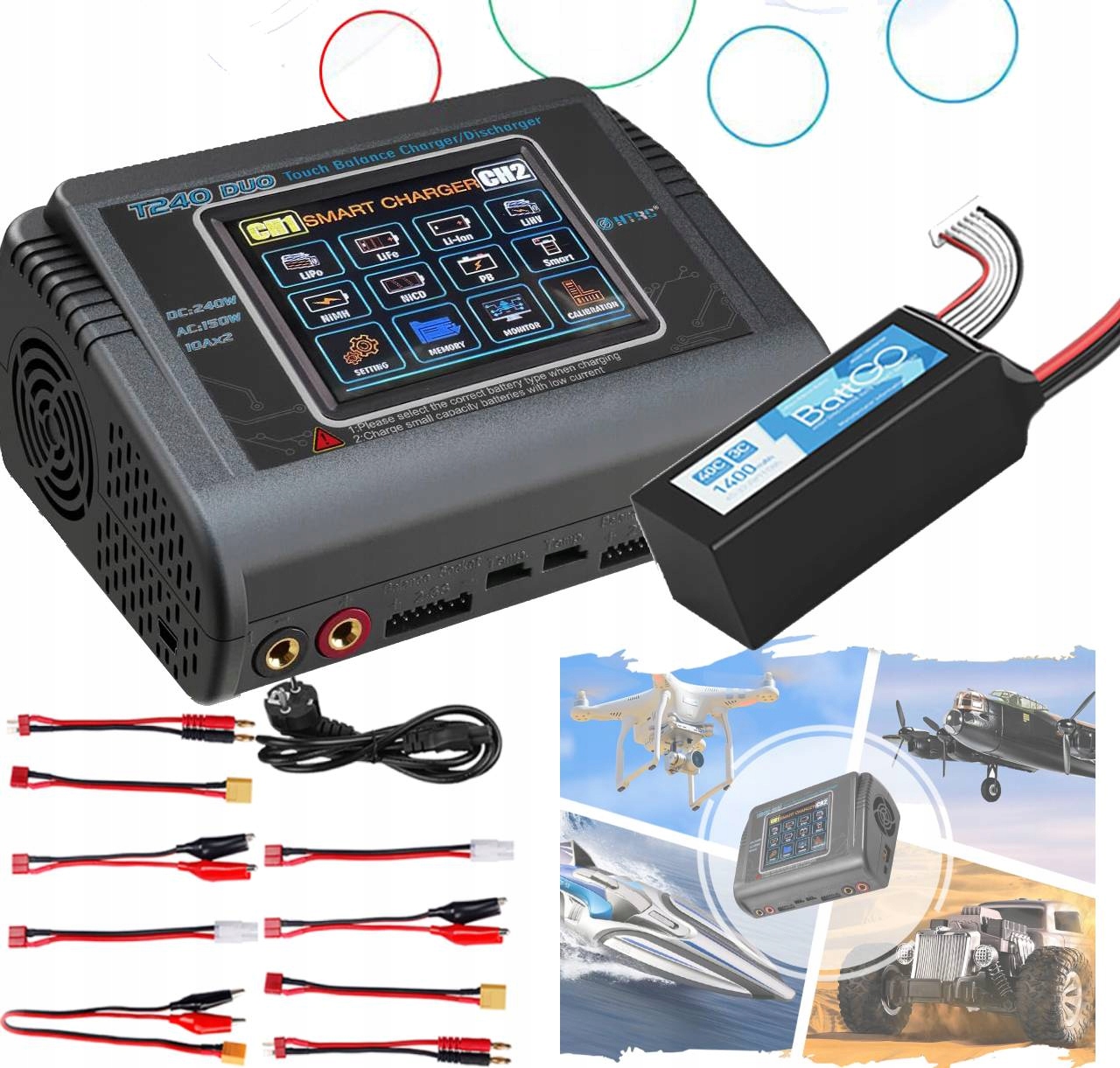Htrc NiMH nabíječka AC150W DC 240W 10A pro LiPO Lilon Life LiHV NiCD Pb