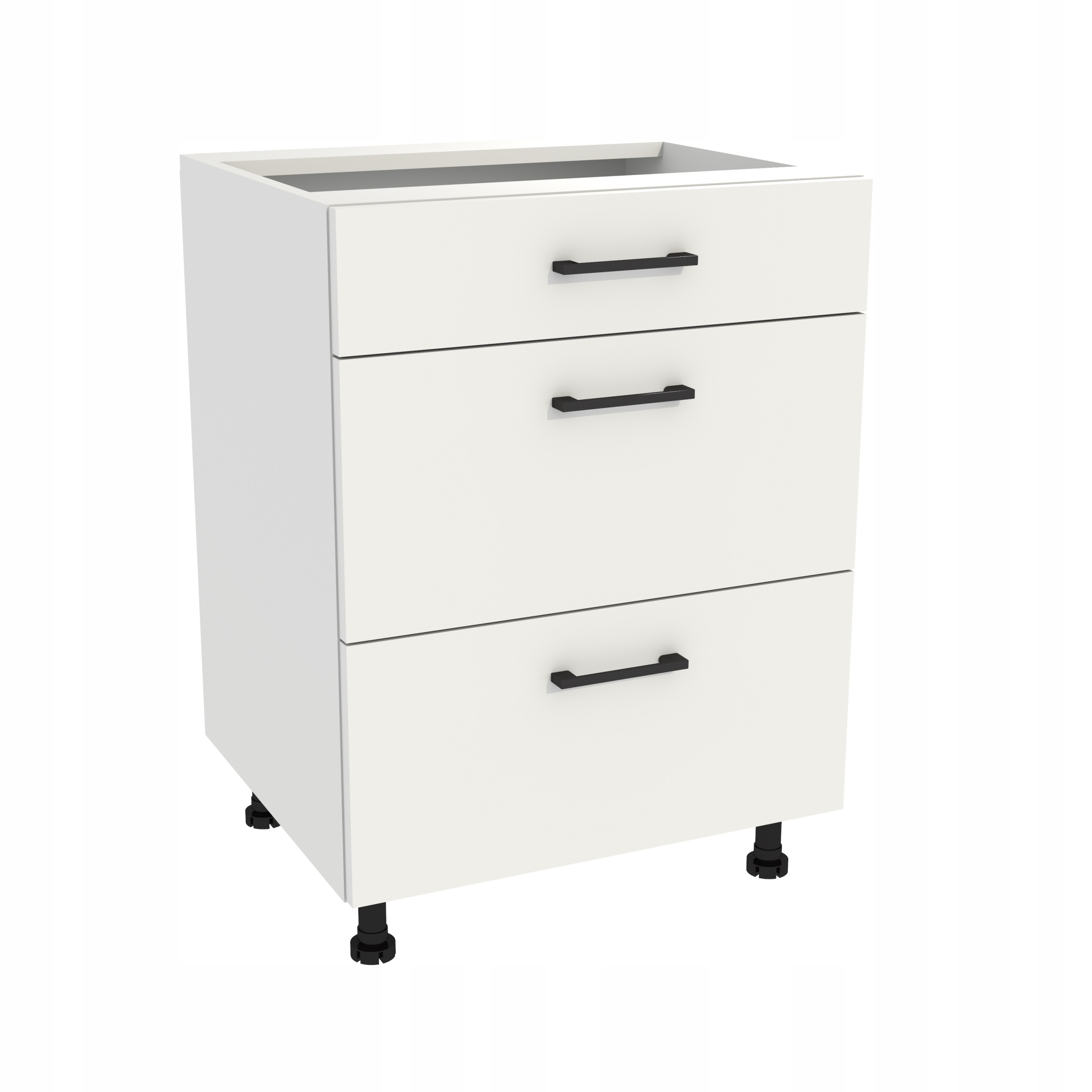 Kuchynská skrinka s zásuvkami Slim 60 Capri Biela predná strana Biela matná