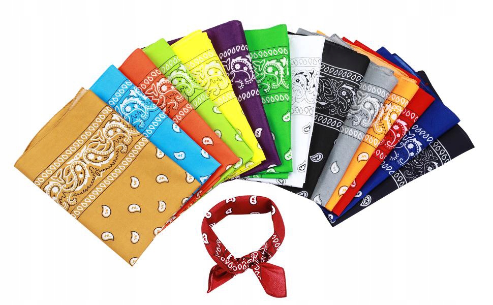BANDAMKA BANDANA CHUSTKA CHUSTA BANDAMA CZARNA 54cm 16szt. Materiał dominujący poliester