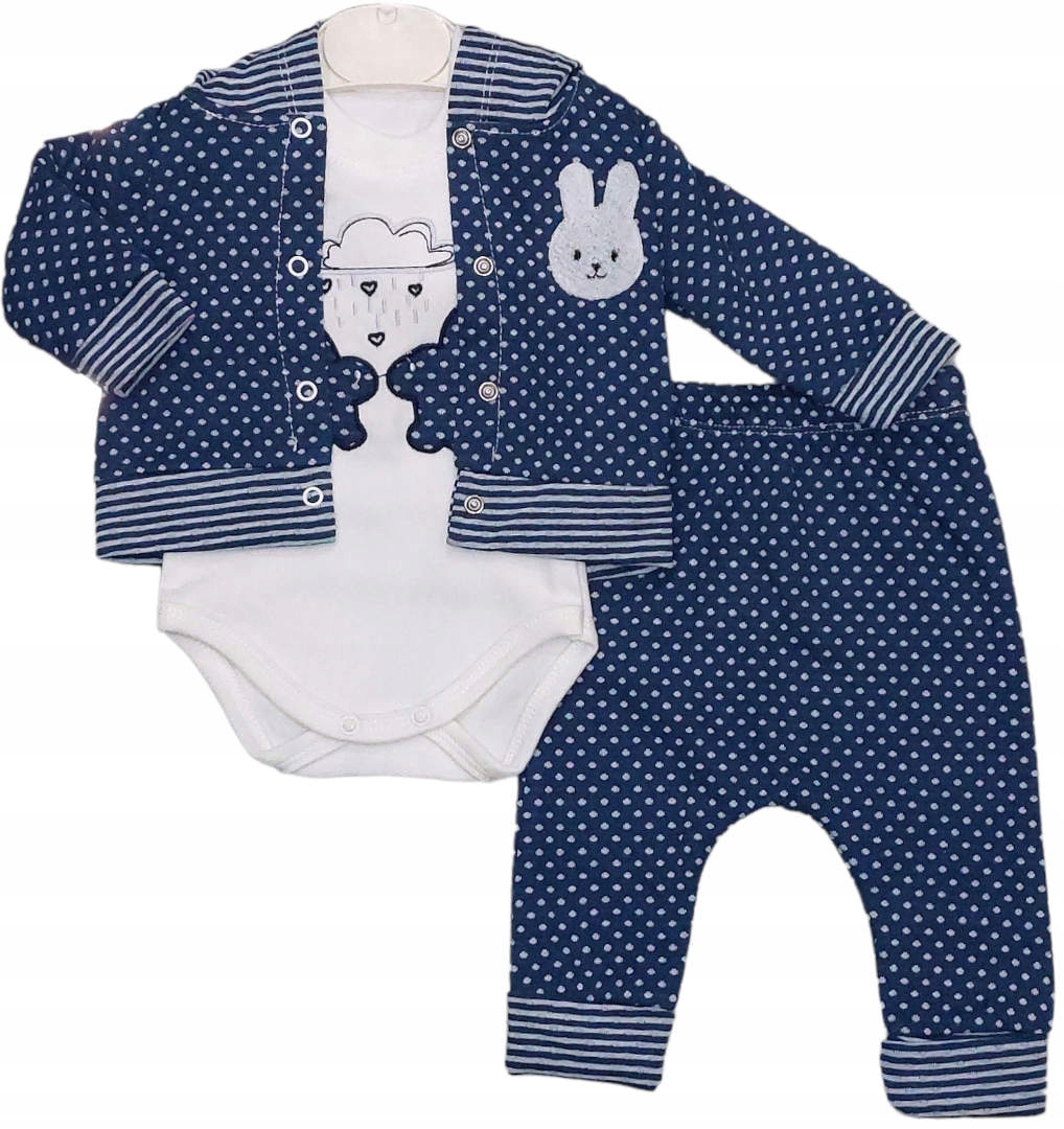 

Komplet niemowlęcy Dres 3 częściowy r.62 króliczki