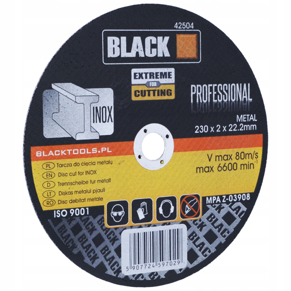 TARCZA DO METALU CIENKA 230X2X22,2 PROFESSIONAL WYJATKOWO TRWAŁA Marka Black